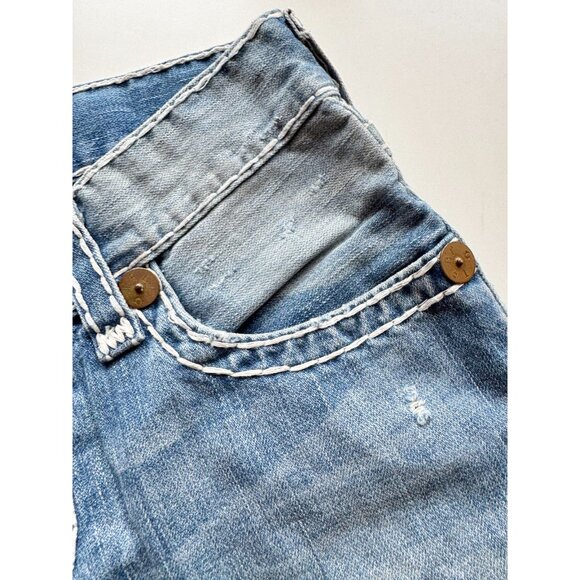 TRUE RELIGION Ricky Cut-Off Super Tee Cotton Denim Bermuda Shorts, Size 28 - Picture 4 of 16